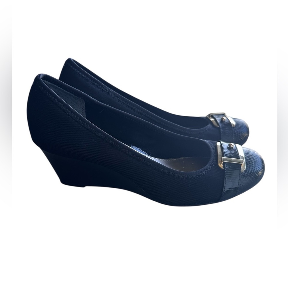 Alfani Step 'N Flex Tomina Wedge Shoes | Size 8 | Classic Black Heels - Picture 2 of 6
